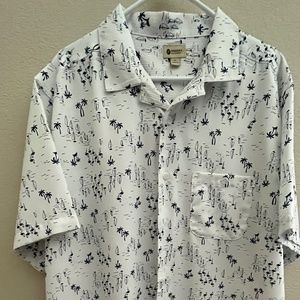 XL HAGGAR Clothing Shirt Palm Tree Hawaiian Shirt